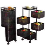 Étagère de rangement métallique à 5 étages avec roulettes – Image 5