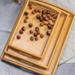 Set de plateaux de service en bois 3 en 1 avec poignées découpées – Image 3