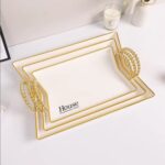 Plateau de service 3 en 1 avec poignées dorées