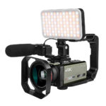 Caméra Vidéo 4K Professionnelle Ordro – Zoom Optique 12X, Microphone Externe, Lampe LED Vidéo, WiFi, Caméra Vlog Haute Définition