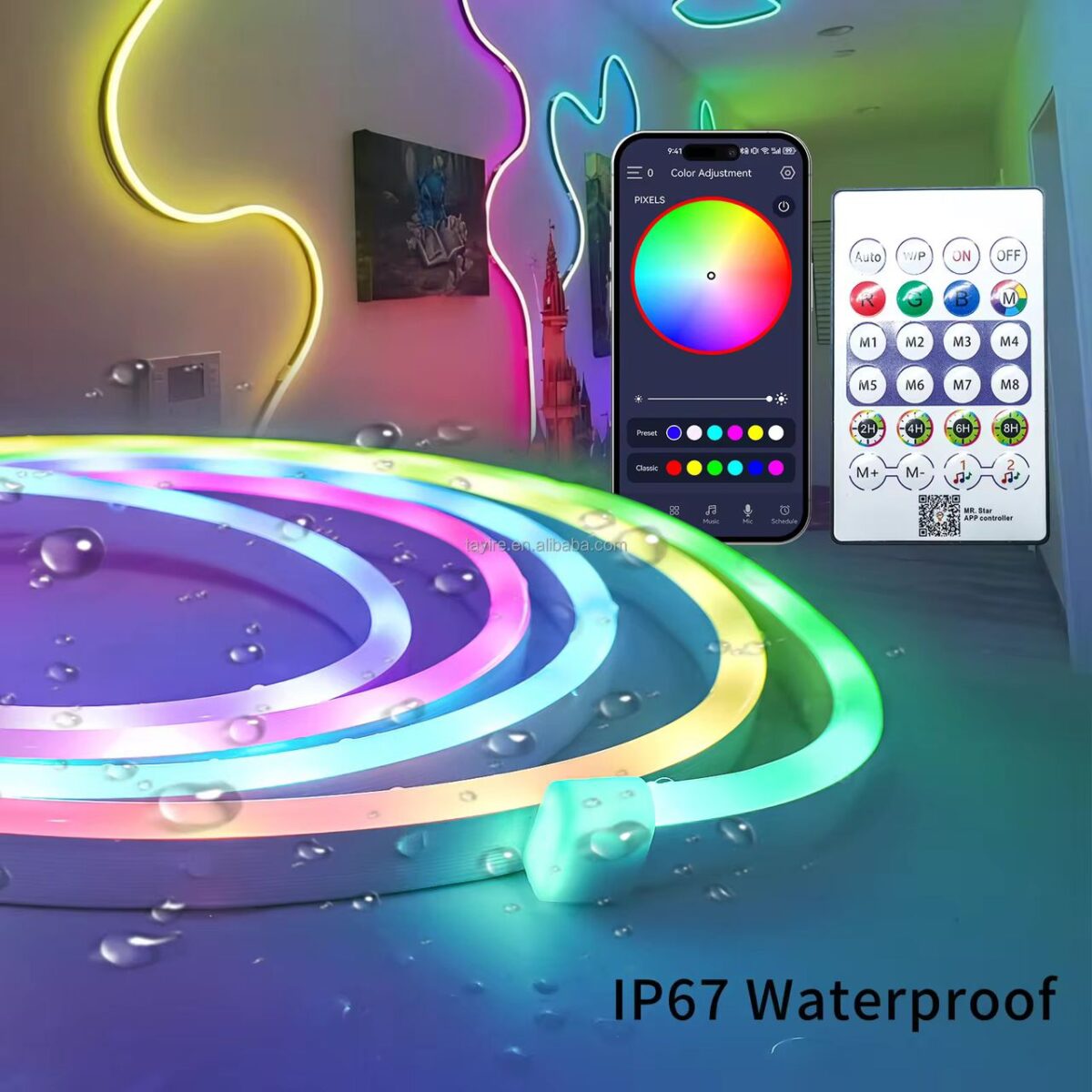 LED Neon Rope Light RGB – Bande LED Néon 5M – Image 3