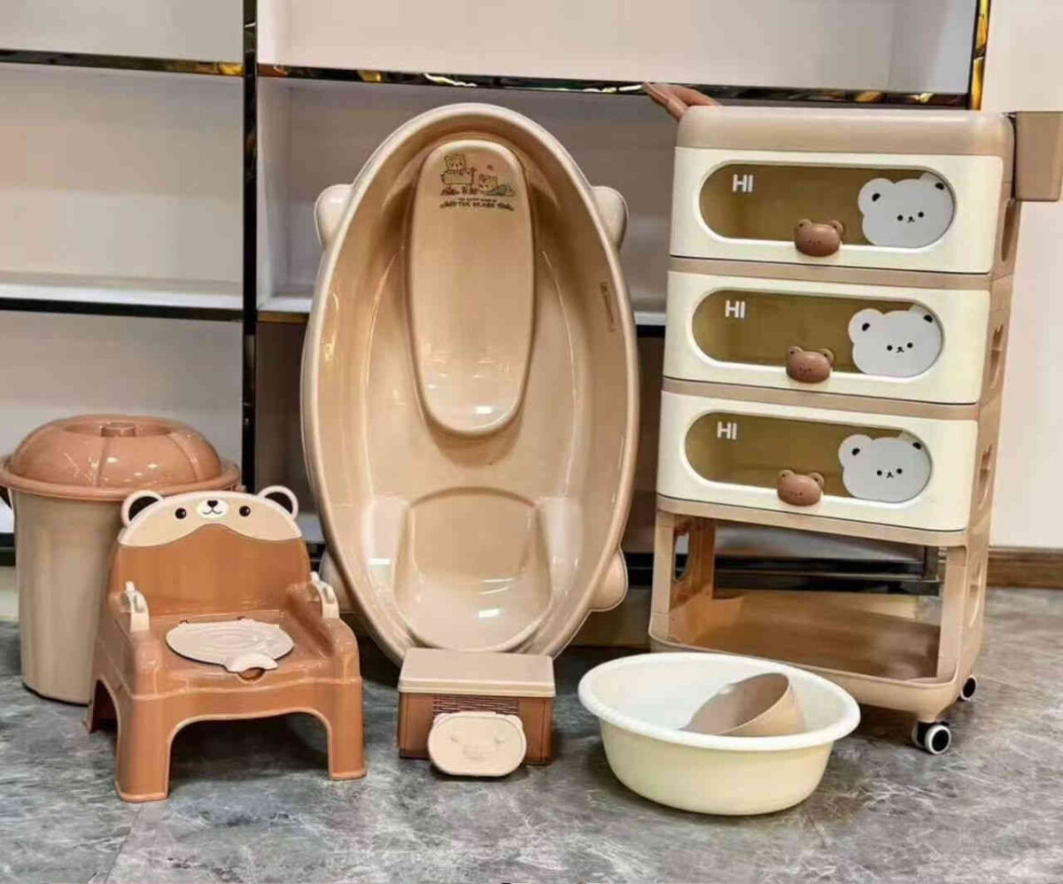 Ensemble de Bain Bébé Multifonction 8 en 1 avec Meuble de Rangement – Image 4