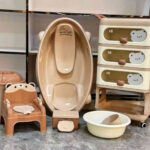 Ensemble de Bain Bébé Multifonction 8 en 1 avec Meuble de Rangement