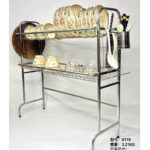 Égouttoir à vaisselle sur pied en acier inoxydable 2 niveaux