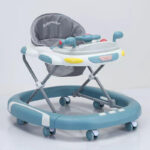 Trotteur bébé pliable avec siège ergonomique et mobilité 360° – Image 3