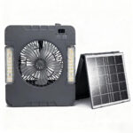 Ventilateur solaire multifonction avec panneau pliable et lampes LED – Image 2