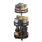 Étagère Rotative 3 Niveaux pour Cuisine – Organisateur d’Épices et Condiments 360° – Image 3
