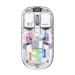 Souris Sans Fil Rechargeable Transparente RGB – Double Mode (Bluetooth + USB)