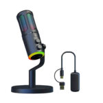 Microphone Condensateur Sans Fil RGB Professionnel avec Denoise Echo et Réglage du Volume – Image 4