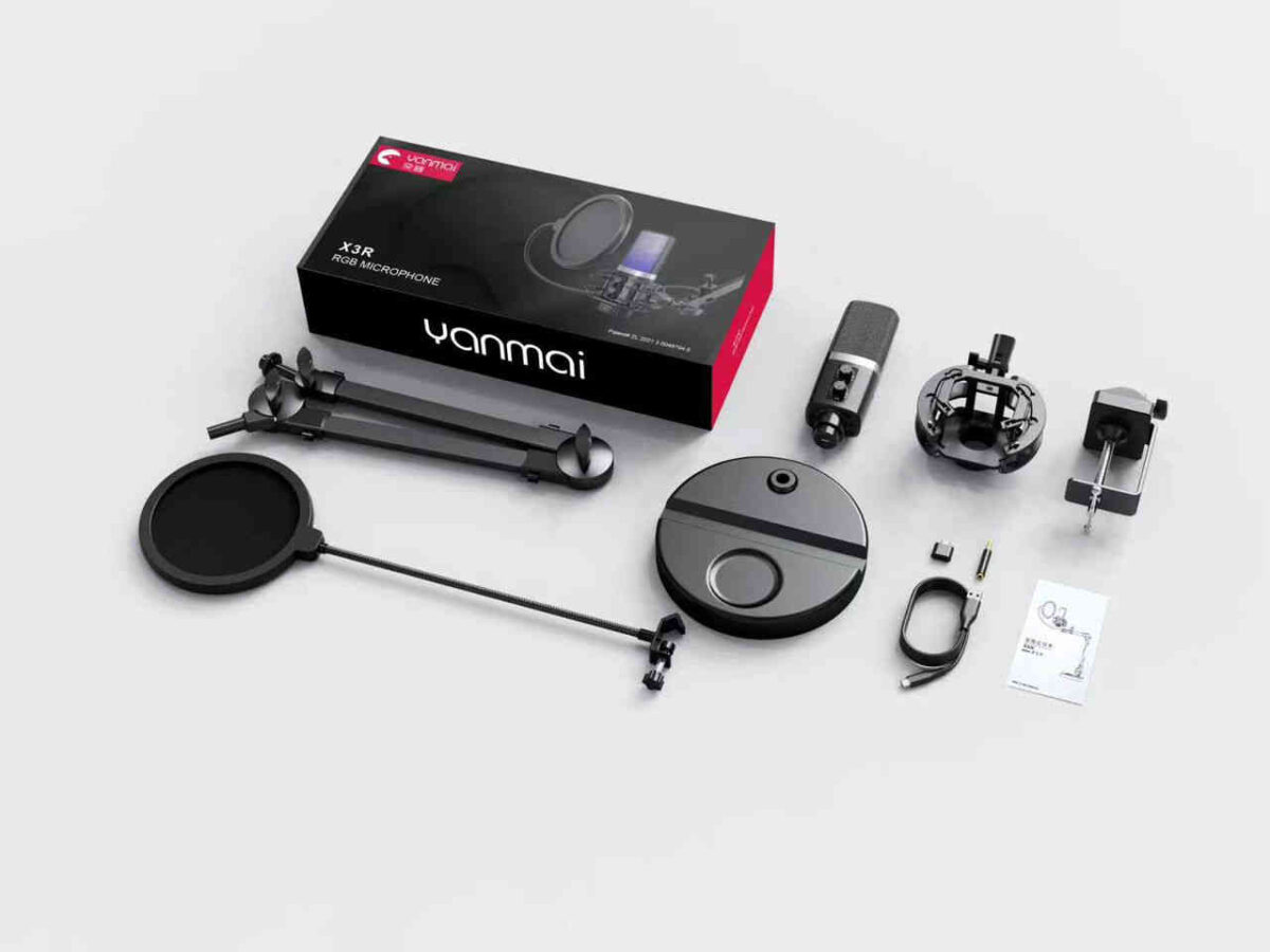 Microphone Condensateur Professionnel avec Bras Articulé et Support Smartphone – Image 4