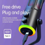 Microphone Condensateur RGB Professionnel avec Réglage Volume Denoise et Echo – Image 3
