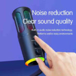 Microphone Condensateur RGB Professionnel avec Réglage Volume Denoise et Echo – Image 5