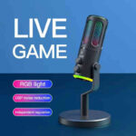 Microphone Condensateur RGB Professionnel avec Réglage Volume Denoise et Echo – Image 4