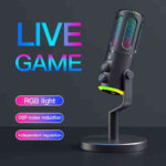 Microphone Condensateur RGB Professionnel avec Réglage Volume Denoise et Echo – Image 6