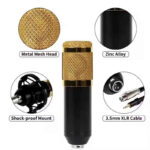 Kit Microphone Studio Professionnel V8 avec Carte Son et Support Suspension – Image 3