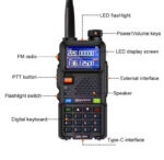 Talkie-Walkie Professionnel Tri-Bande 5RH PRO Longue Portée 10KM – Image 4