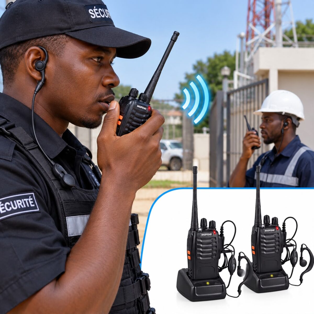 TALKIES-WALKIES BAOFENG AVEC ÉCOUTEURS ET CHARGEURS – Image 3