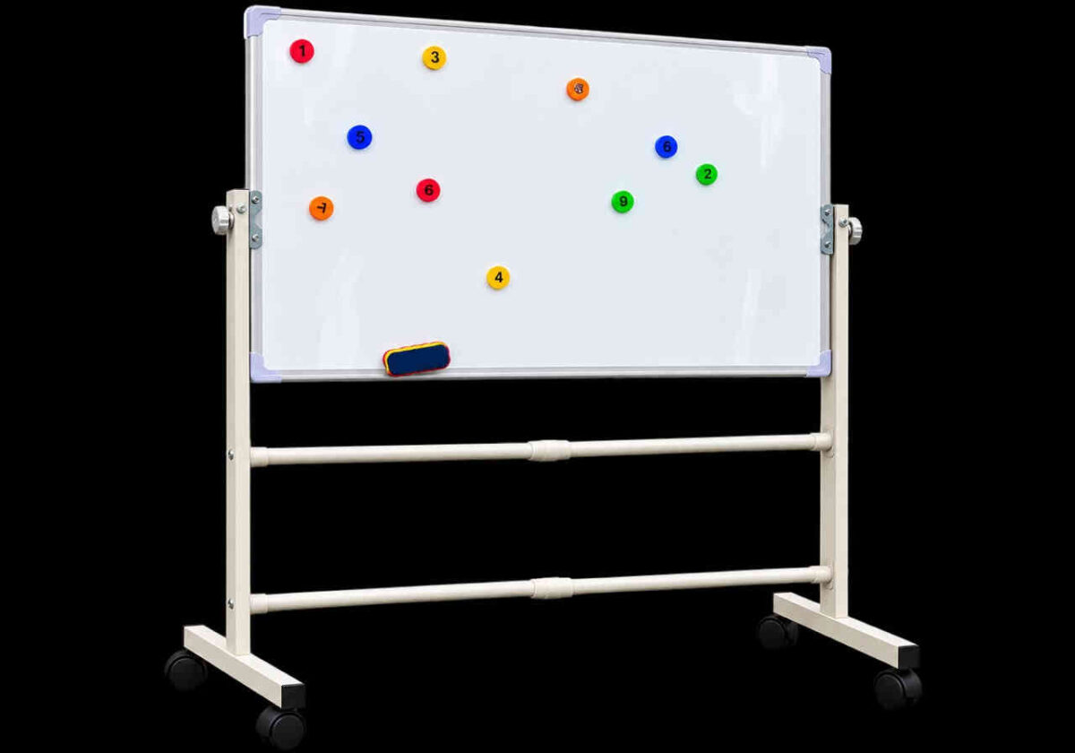 TABLEAU BLANC MAGNÉTIQUE DOUBLE FACE MOBILE – 200 × 100 CM – Image 2