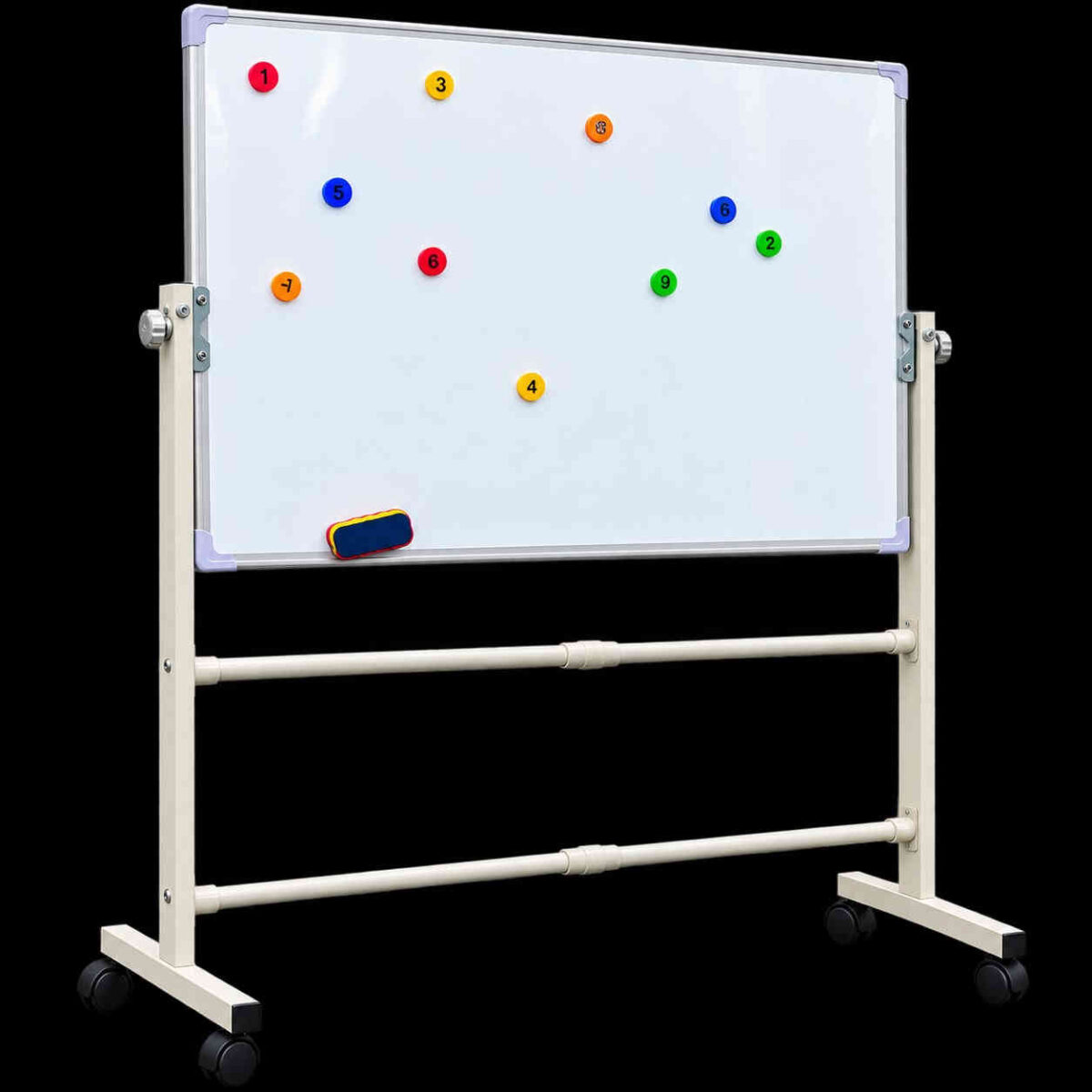 TABLEAU BLANC MAGNÉTIQUE DOUBLE FACE MOBILE – 70 × 100 CM – Image 2