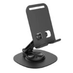 SUPPORT DE TÉLÉPHONE MÉTALLIQUE ROTATIF ET RÉGLABLE – SUPPORT DE BUREAU PLIABLE