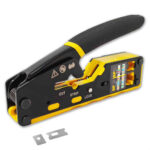 PINCE À SERTIR PROFESSIONNELLE RJ45 ET RJ11 MULTIFONCTION – CAT5E/CAT6 – COUPE, DÉNUDAGE ET SERTISSAGE – Image 2
